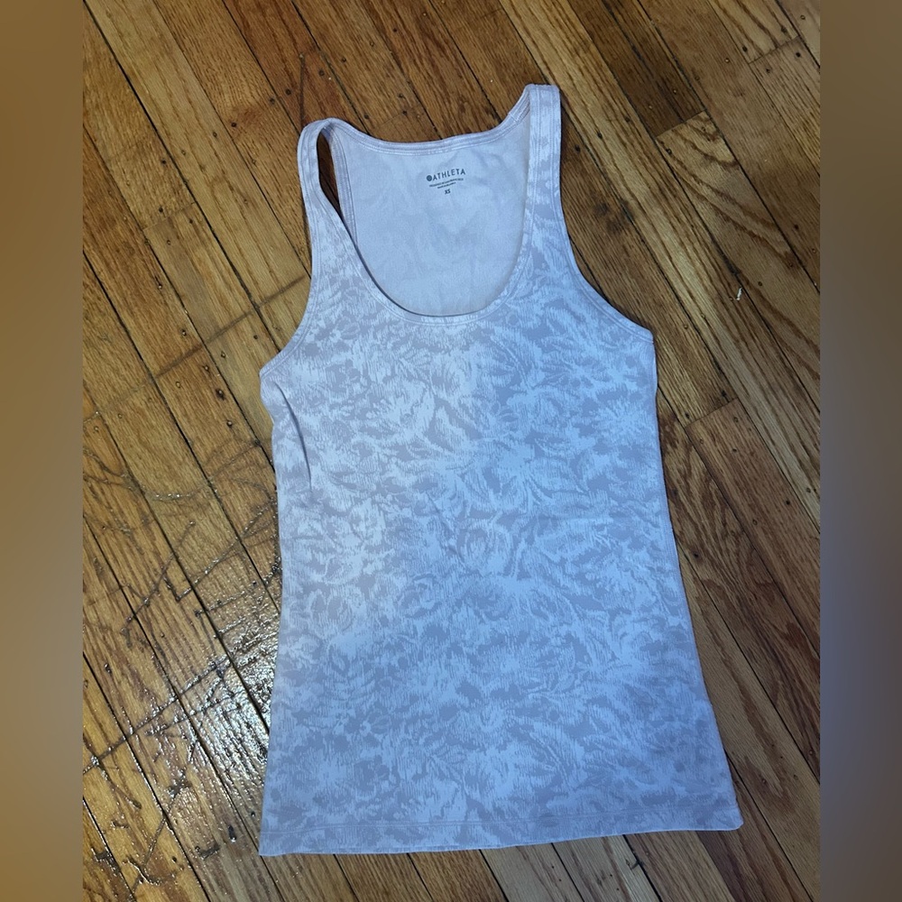 Athleta White Floral Tank Top